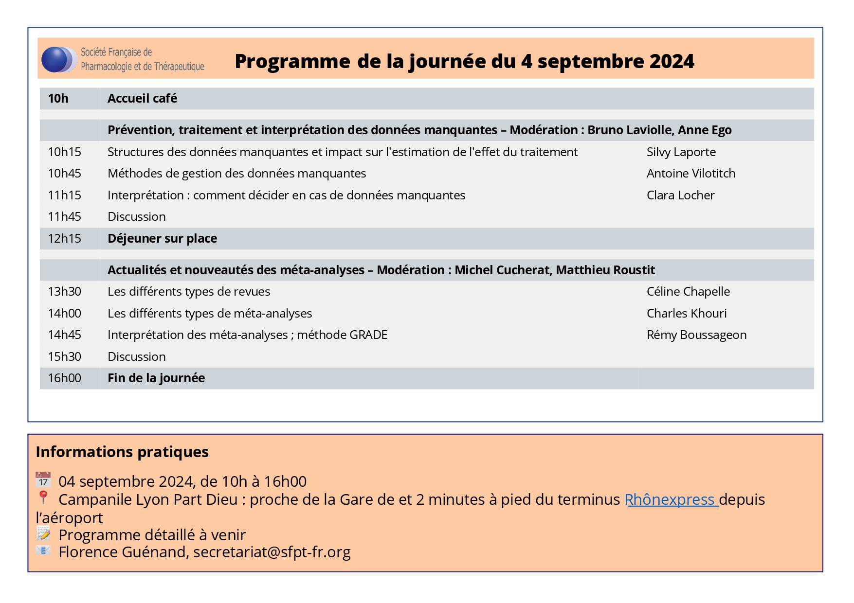 Programme rentrée méthodo 2024